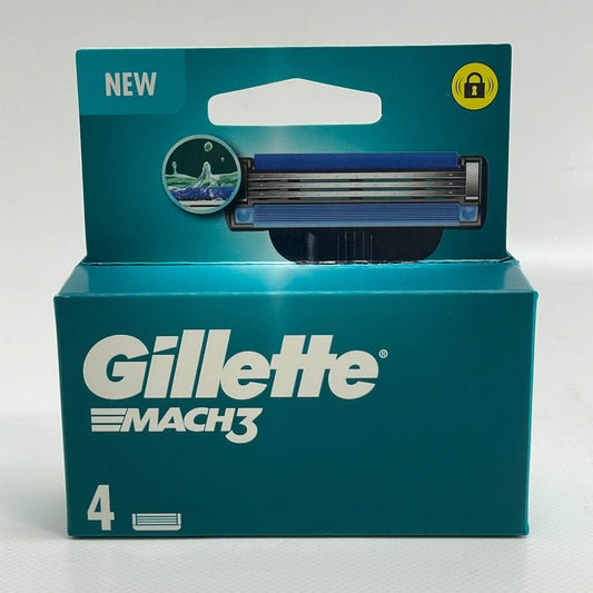 Gillette Mach3 Systemklingen, 4er Magazin, präzise Rasur, langlebige Klingen, komfortable Anwendung, für empfindliche Haut.