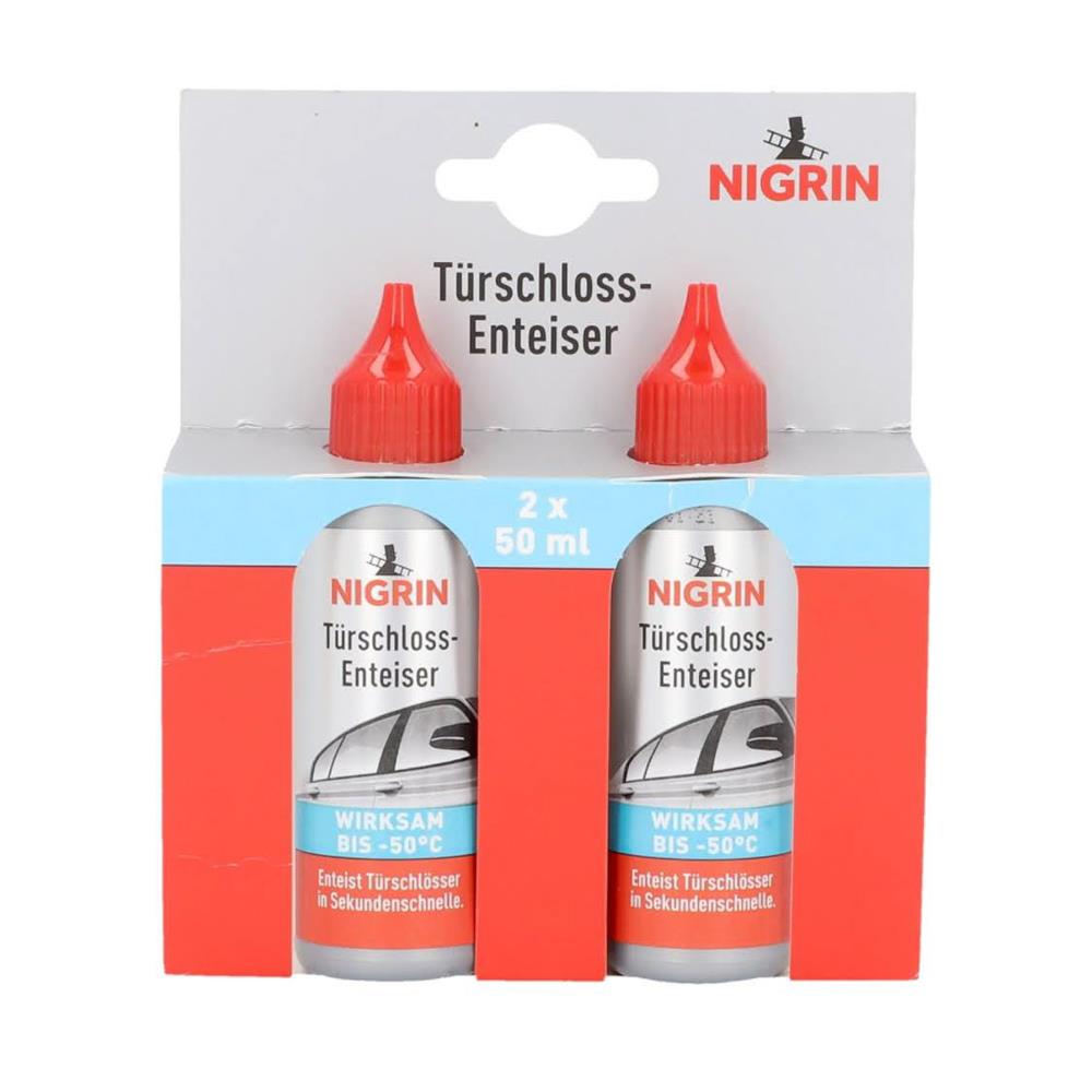 NIGRIN Türschloss-Enteiser 2 x 50 ml Elektronik - Frostschutz, schnelle Wirkung, schützende Formel