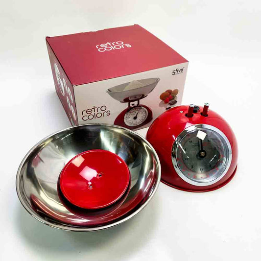 Retro mechanische rote Metallwaage Modell RM-2020 Präzisionswaage mit nostalgischem Design und hoher Genauigkeit