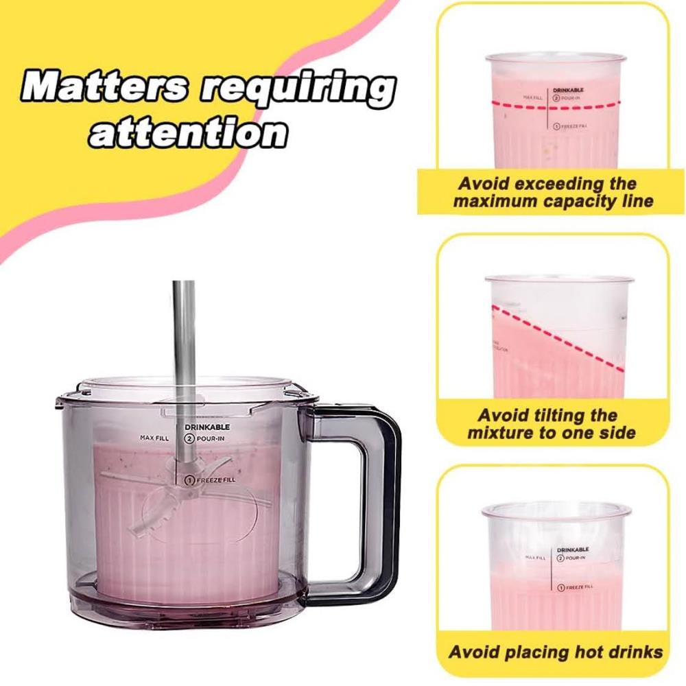 BYKITCHEN Creami Deluxe Container NC501EU 4 Pieces Ice Cream Containers Compatible with Ninja Creami NC501EU NC500EU Ice Cream Makers