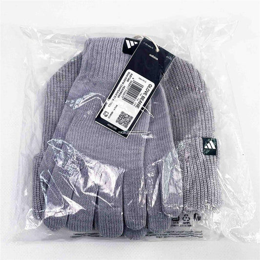 Adidas KB7340 Mütze & Handschuhe Set, OneSize, hellgrau, weiches Material, sportliches Design