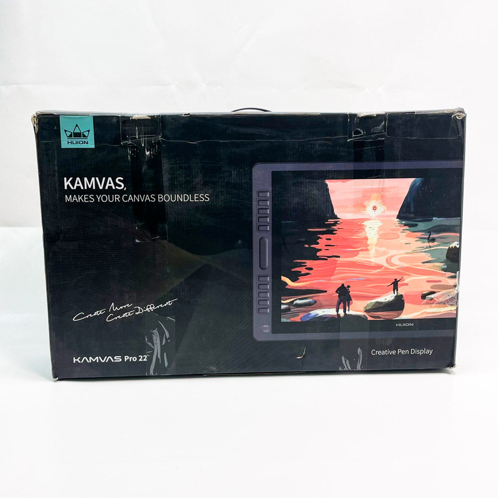 HUION Kamvas Pro 22 Grafiktablett, 21.5 Zoll, professionelles Zeichentablett, 4K UHD Display, 120% sRGB Farbraum, 8192 Druckstufen, neigungsverfügbar, ergonomisches Design, USB-C Anschluss, kompatibel mit Windows und macOS.