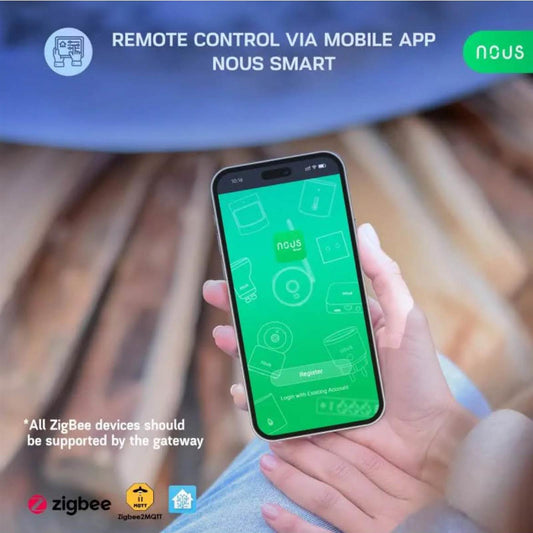 NOUS Zigbee DIN-Schienen-Modul 25A, Verbrauchsmessung, smartes Energiemanagement, einfache Integration in Smart Home.