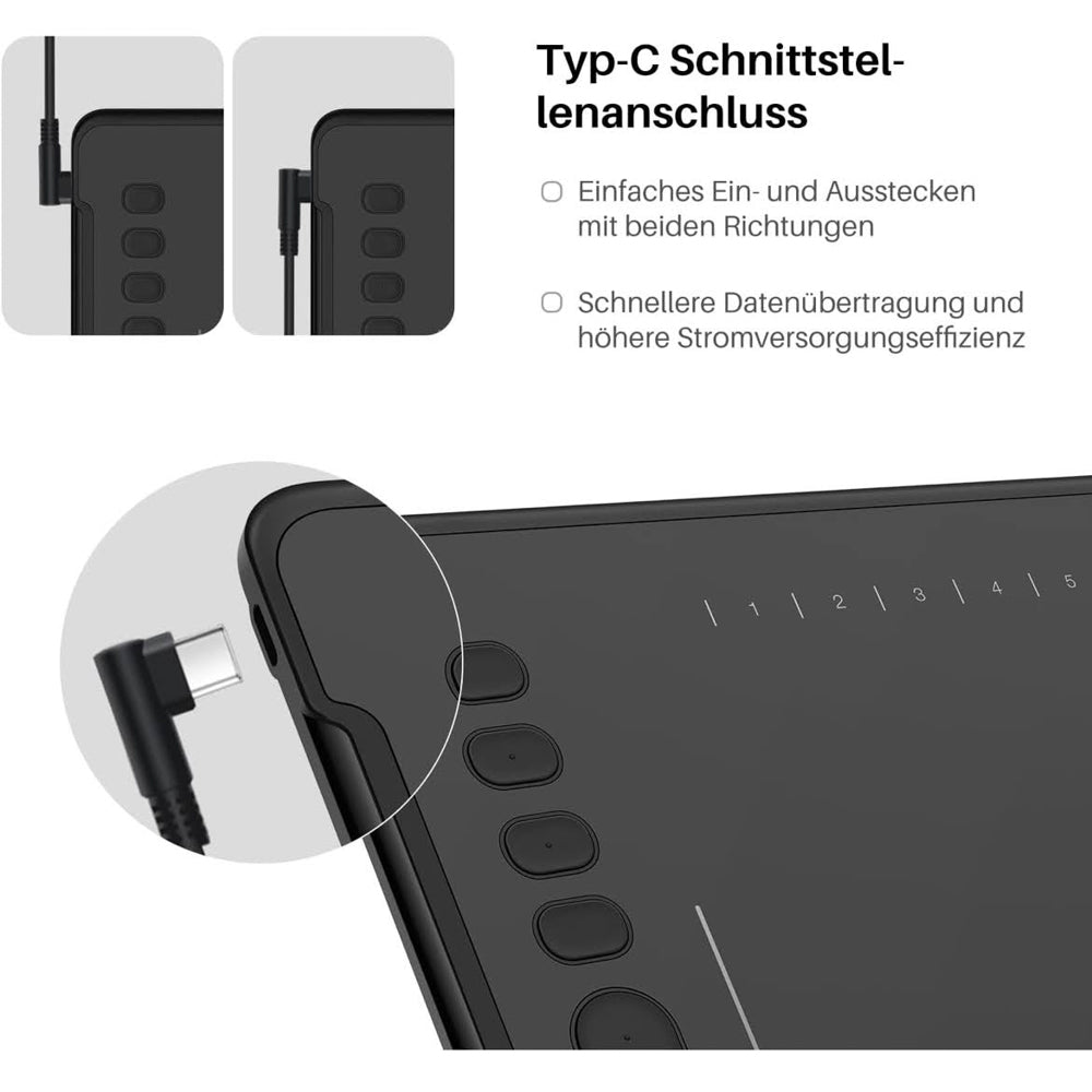 HUION Inspiroy H1161 Grafiktablett, 8192 Druckempfindlichkeit, große aktive Fläche von 10 x 6,25 Zoll, kabelloses Design, mit 8 programmierbaren Schnellzugriffstasten, ideal für digitales Zeichnen und Design.