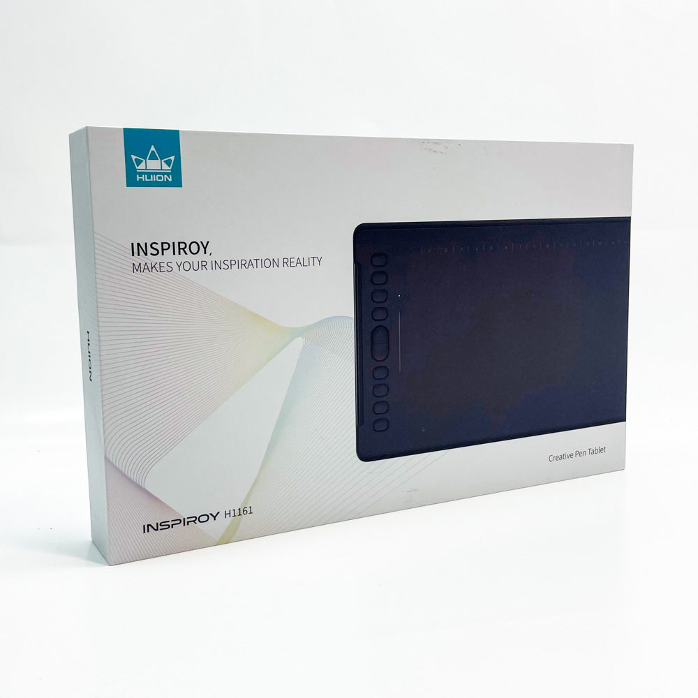 HUION Inspiroy H1161 Grafiktablett, 8192 Druckempfindlichkeit, große aktive Fläche von 10 x 6,25 Zoll, kabelloses Design, mit 8 programmierbaren Schnellzugriffstasten, ideal für digitales Zeichnen und Design.