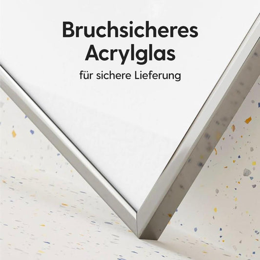 Heimlich® 1x Bilderrahmen 40x50 cm Silber Champagne Metall Rahmen | Dokumentenrahmen 40x50 cm Groß Collage | Aluminium Fotorahmen für stilvolle Präsentation