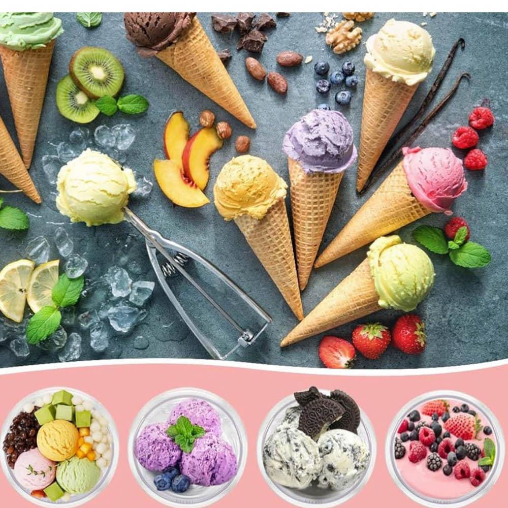 YQL 4PCS Eisbehälter mit Deckel für Ninja Creami NC501EU - Spülmaschinenfestes Zubehör für Eismaschine, ideal für Speiseeis und Ninja Creami Deluxe