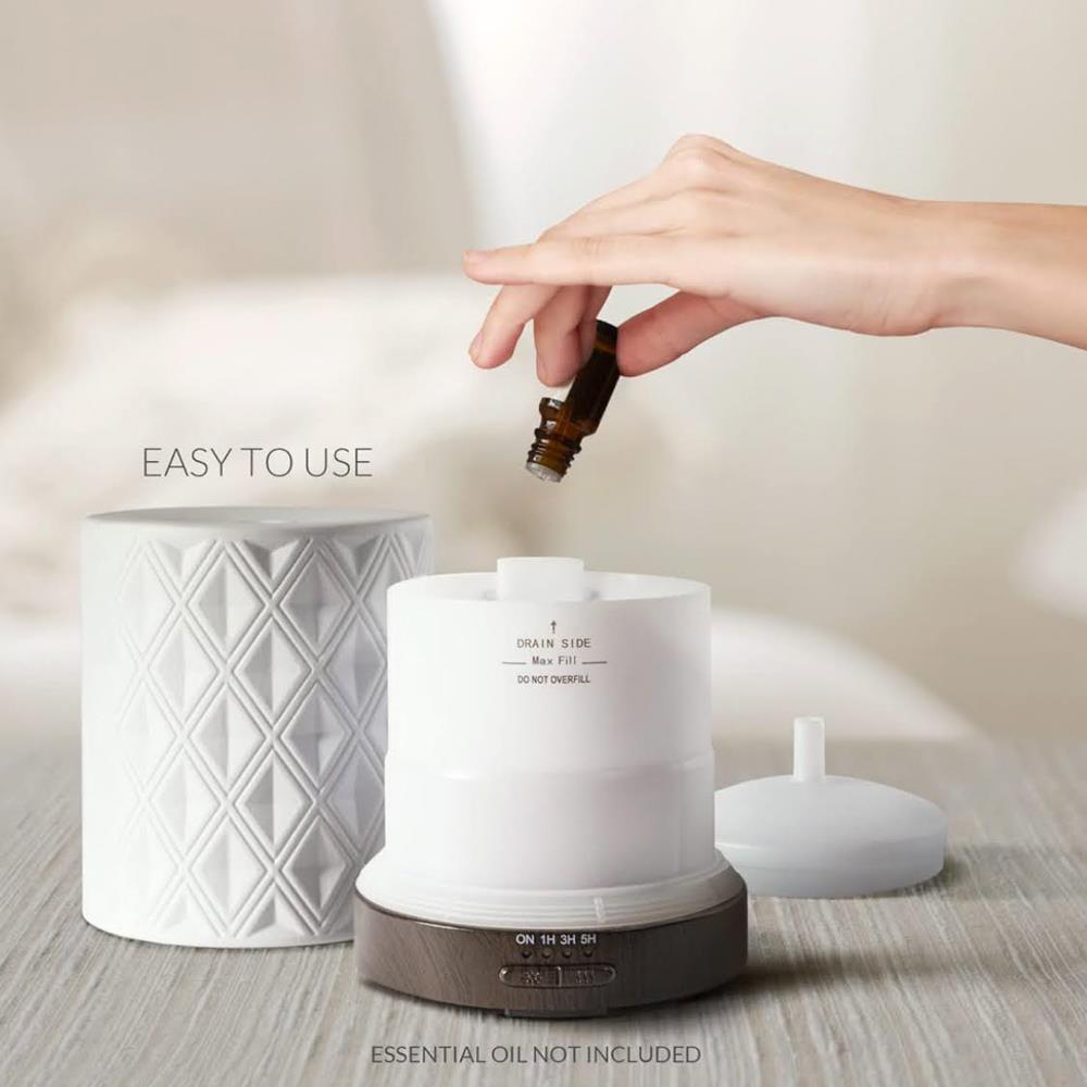 Earnest Living Diffusor für ätherische Öle EL-250, 250 ml, Timer, Nachtlichter, automatische Abschaltfunktion für Büro und ätherische Öle