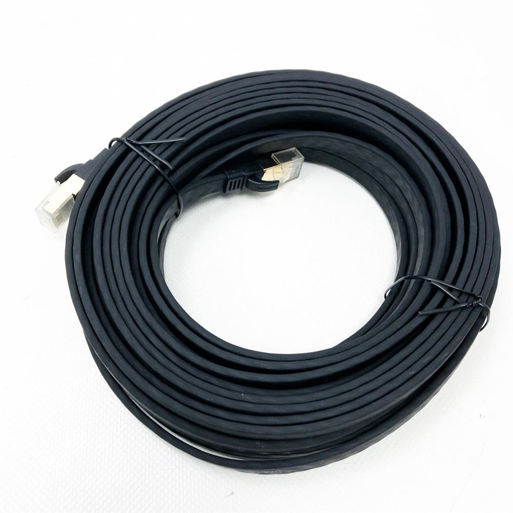 SHULIANCABLE Flat Cat 8 Ethernet Cable 15M High Speed 40Gbps 2000Mhz RJ45 Compatible with TV Box PC Router Modem Switch