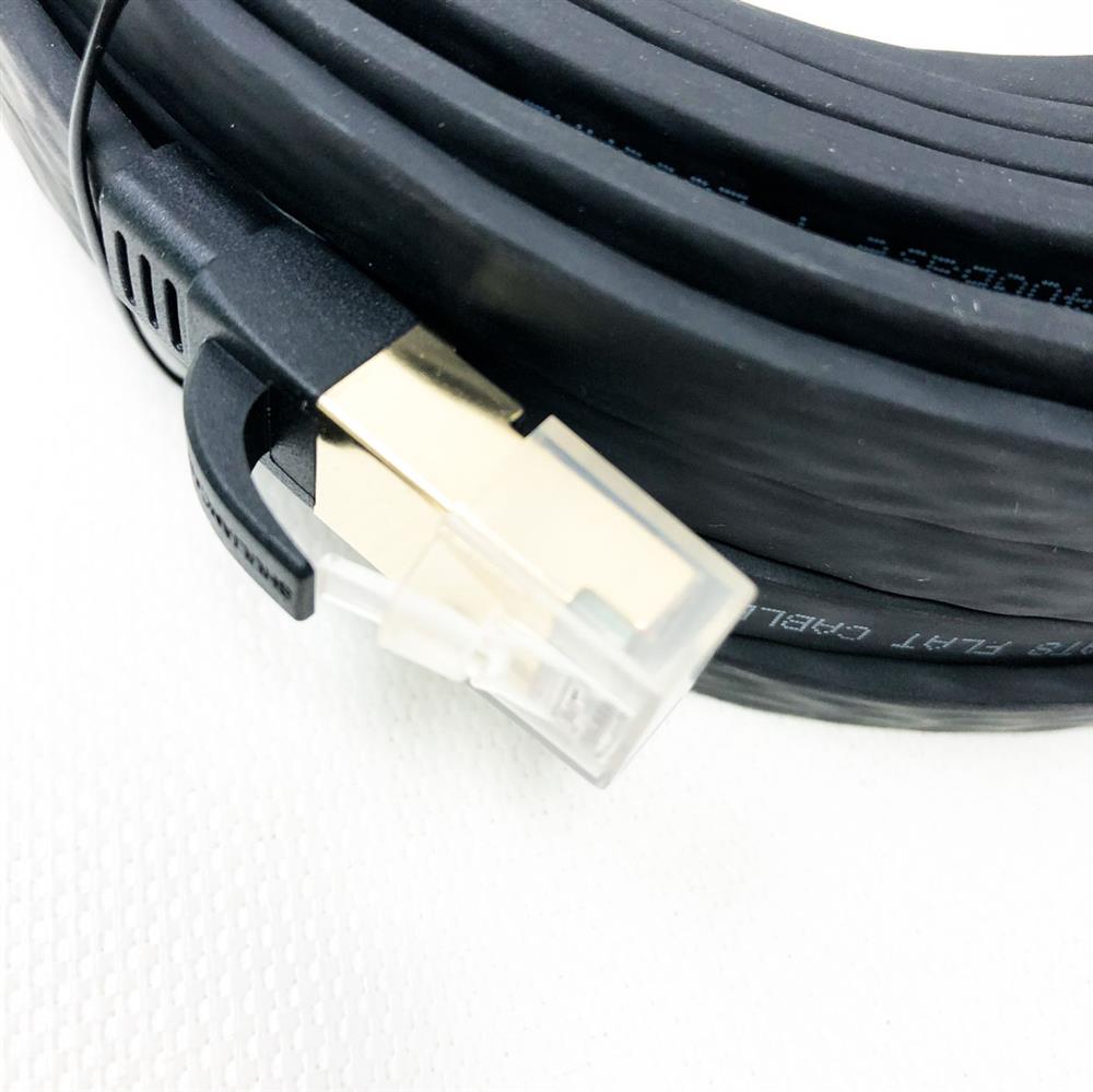 SHULIANCABLE Flat Cat 8 Ethernet Cable 15M High Speed 40Gbps 2000Mhz RJ45 Compatible with TV Box PC Router Modem Switch