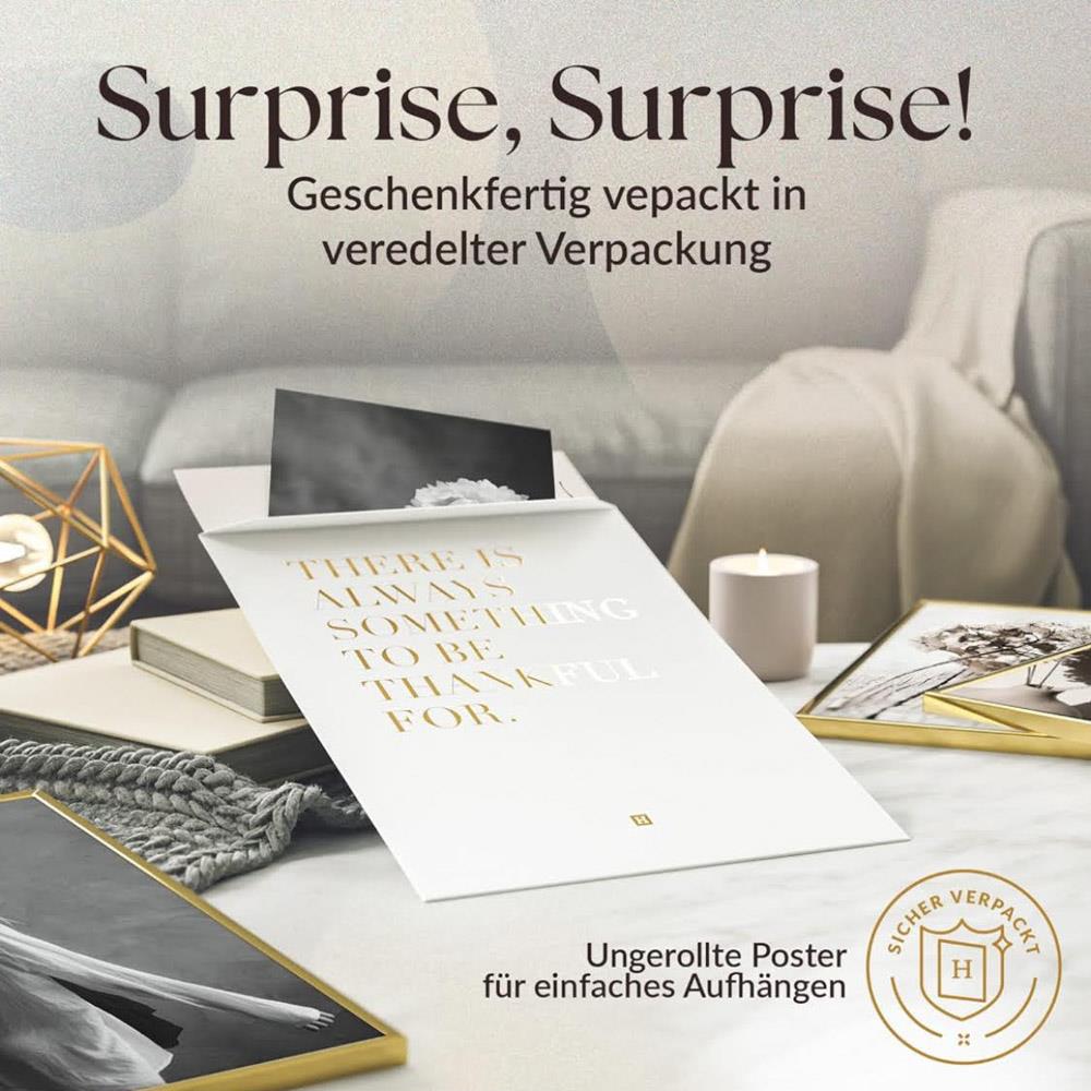 Heimlich® Premium Poster Set OHNE Bilderrahmen | 4 x DIN A3 & 4 x DIN A4 | Stilvolle Poster Collagen mit modernen Bildern | Vintage Chic