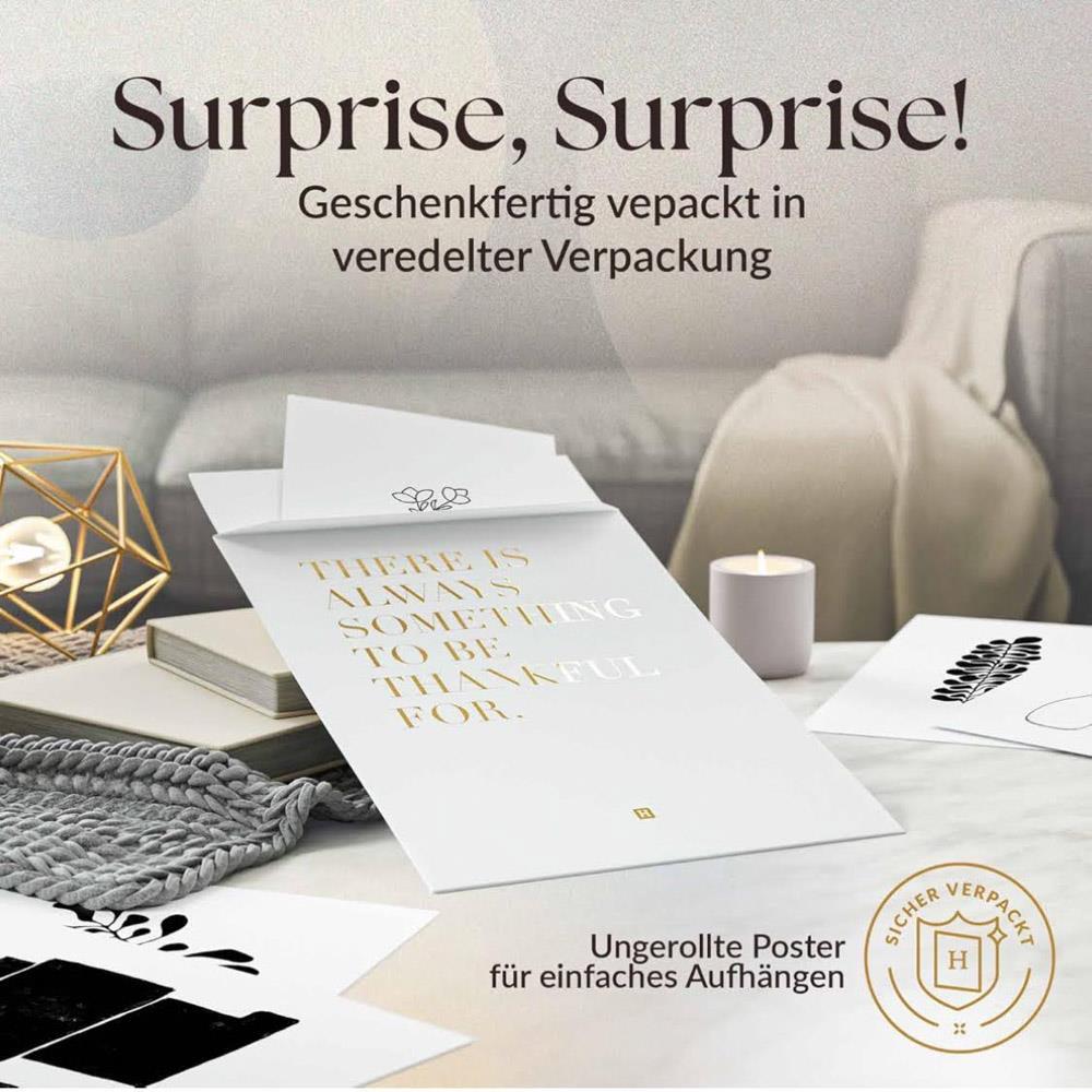Heimlich® Wandkunstdruck 2x30x42cm 4x21x30cm Premium Poster-Set Moderne Muse für Zuhause Büro Wohnzimmer Schlafzimmer Küche