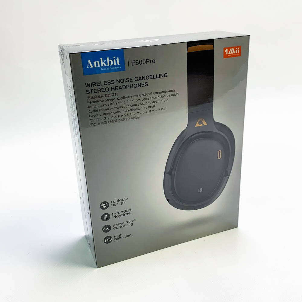 Ankbit E600Pro Hybrid Active Noise Cancelling Kopfhörer aptX Low Latency HD Bluetooth Over-Ear mit Mikrofon Kabellos Hi-Fi Stereo Tiefbass 80h Akkuleistung für Handy PC Laptop TV