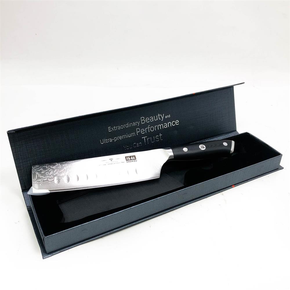 Shan Zu Kochmesser 16,5 cm Allzweckmesser Damast Edelstahl extra scharfe Messerklinge ergonomischer Griff exquisite Geschenkverpackung