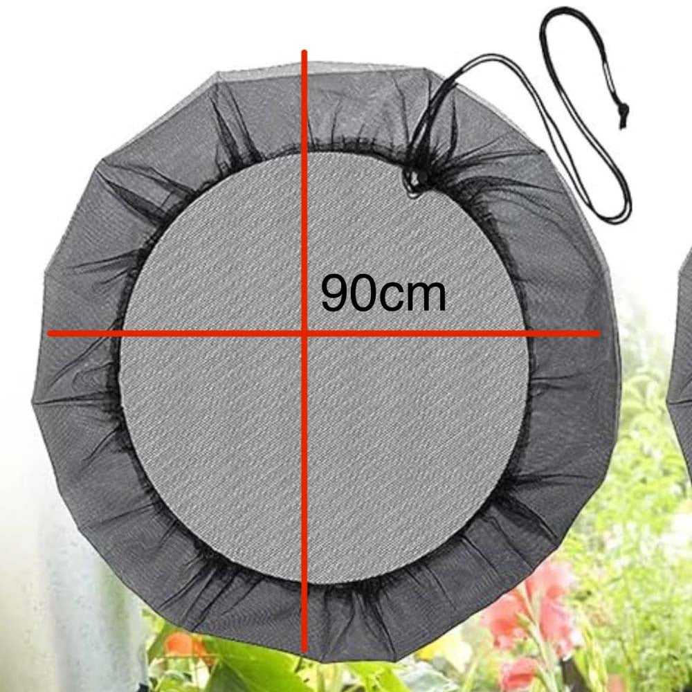Regentonnen Netz 90cm, 2 Stück, Schutznetz für Regentonne, Mückenschutz, verstellbar, schützt vor Laub und Insekten