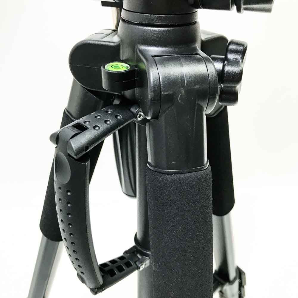 Sunfoto ST60-Tripod Kamera Stativ 160cm Leichtes Fotostativ mit 2 Schnellwechselplatten Tragetasche Handyhalterung für Smartphone DSLR SLR Canon Nikon Sony Olympus schwarz