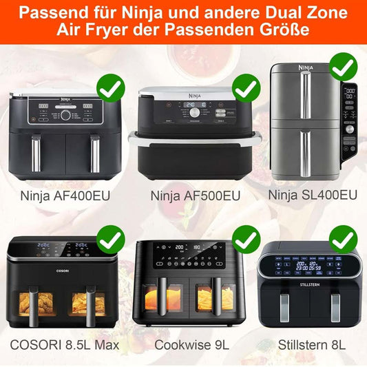 Moleath Heißluftfritteuse Zubehör für Ninja Foodi Max AF400EU, COSORI 8,5L/10L, Dual Zone, vielseitige Air Fryer Accessories