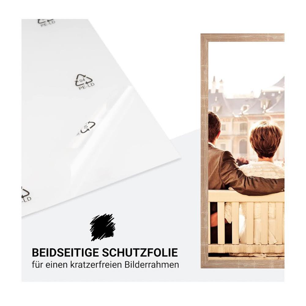 CABBEL Doppelpack 2er Set Bilderrahmen 42x59,4 cm Mokka Massivholzrahmen MDF bruchsicheres Plexiglas zum Aufhängen ideal für Fotos Gemälde Collagen