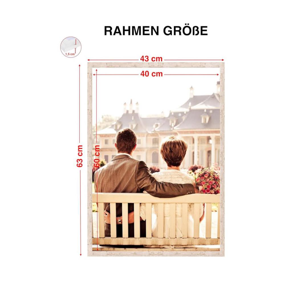 CABBEL Doppelpack Bilderrahmen 40x60 cm Birke stabiler MDF-Holzrahmen bruchsicheres Plexiglas zum Aufhängen ideal für Fotos Bilder Collagen
