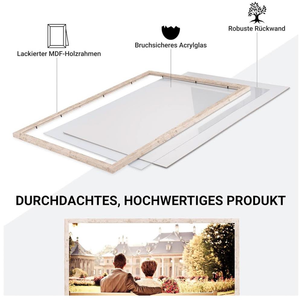 CABBEL Doppelpack Bilderrahmen 40x60 cm Birke stabiler MDF-Holzrahmen bruchsicheres Plexiglas zum Aufhängen ideal für Fotos Bilder Collagen