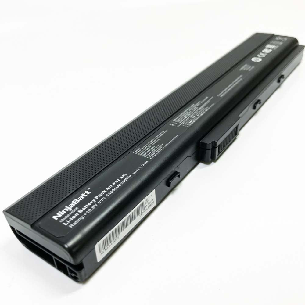 NinjaBatt Battery for Asus A32-K52 A42 K52J K52N K42J K42JC A52F A42-K52 X52F K52 A41-B53 K42F A41-K52 K52F A62 X42 X52J A52J A42J K52JC - High Performance 6 Cells 4400mAh 48wh