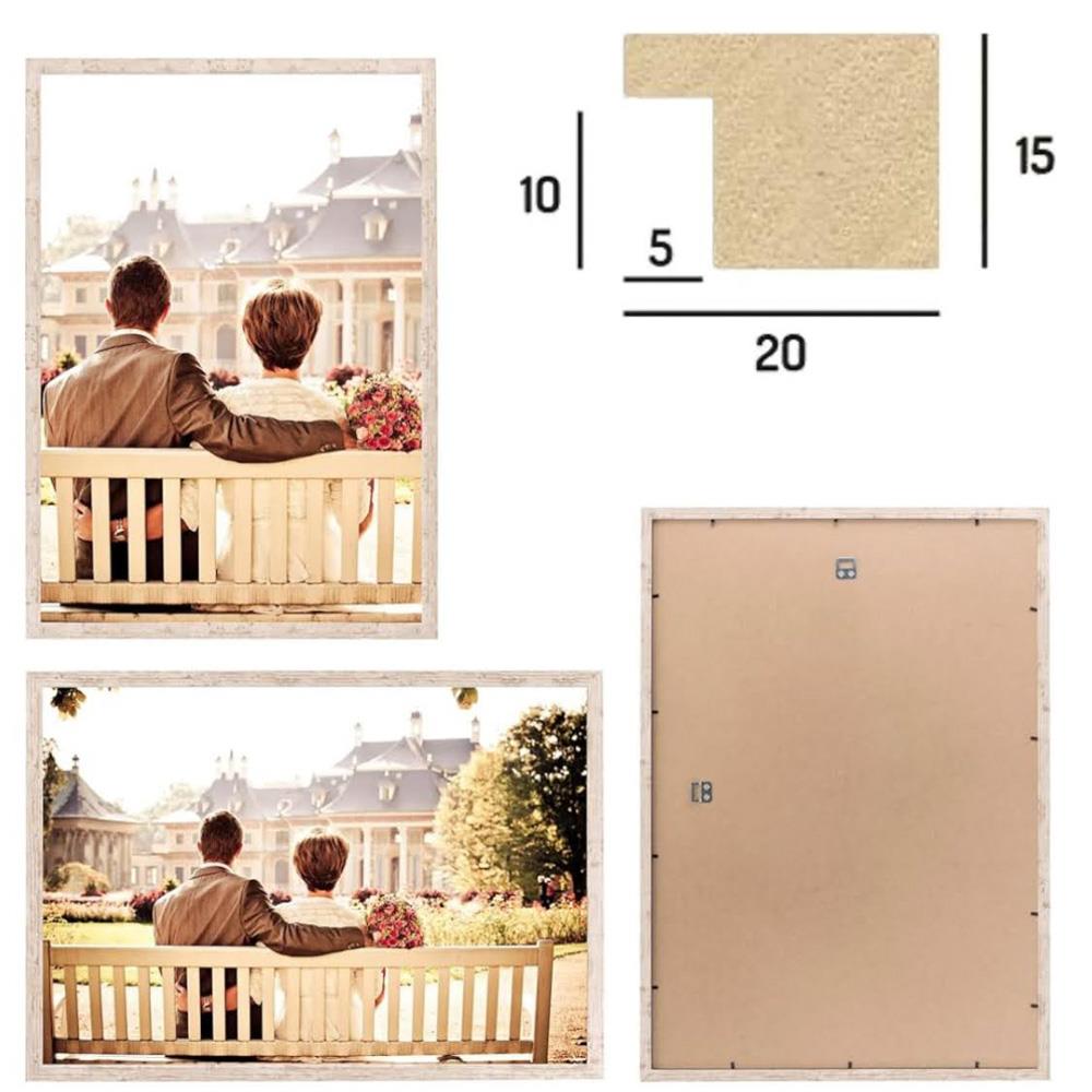 CABBEL Doppelpack Bilderrahmen 42x59,4 cm Birke massiver MDF-Holzrahmen bruchsicheres Plexiglas zum Aufhängen ideal für Fotos Gemälde Collagen