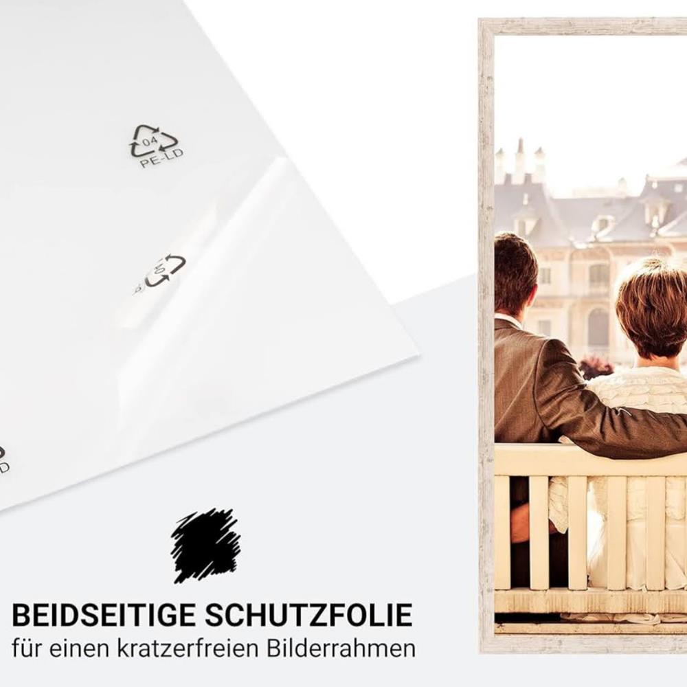 CABBEL Doppelpack Bilderrahmen 42x59,4 cm Birke massiver MDF-Holzrahmen bruchsicheres Plexiglas zum Aufhängen ideal für Fotos Gemälde Collagen
