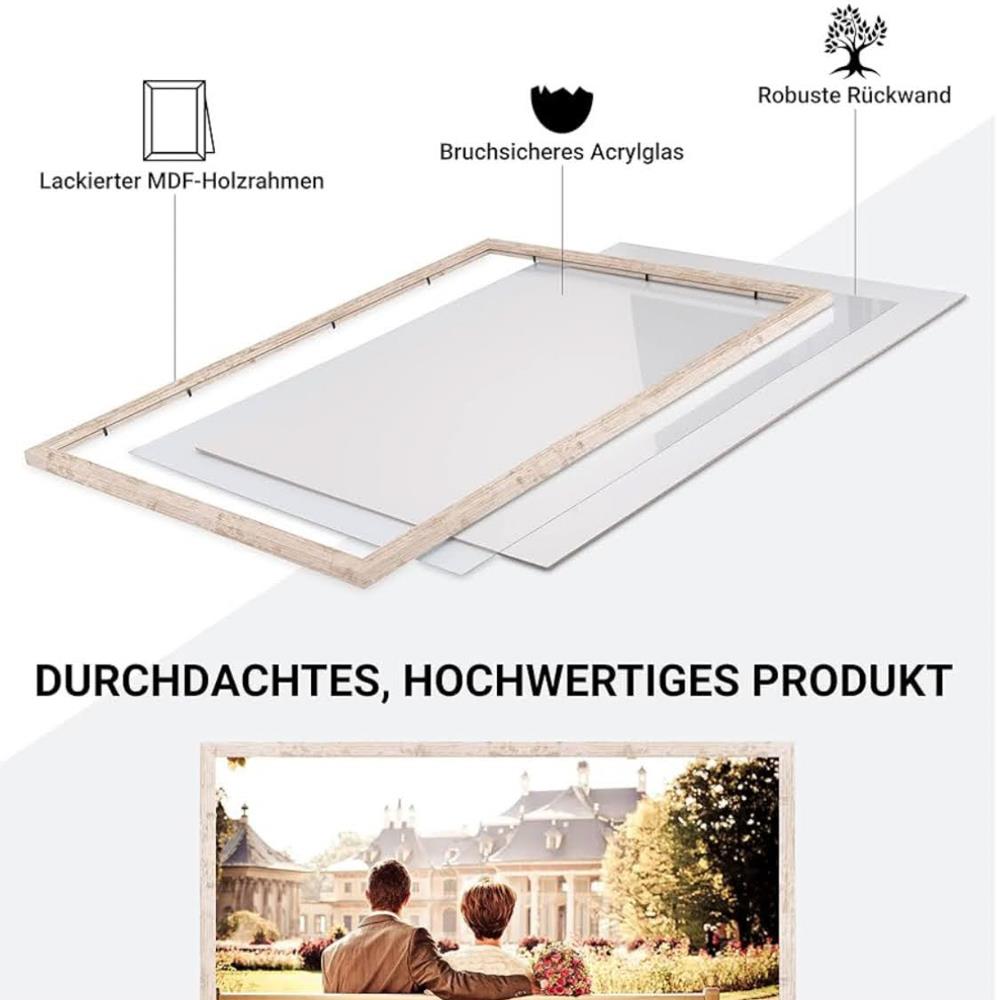 CABBEL 3er-Pack Bilderrahmen 42x59,4 cm Holz MDF Rahmen Birke | bruchsicheres Plexiglas, modern, zum Aufhängen, ideal für Fotos/Gemälde/Collagen