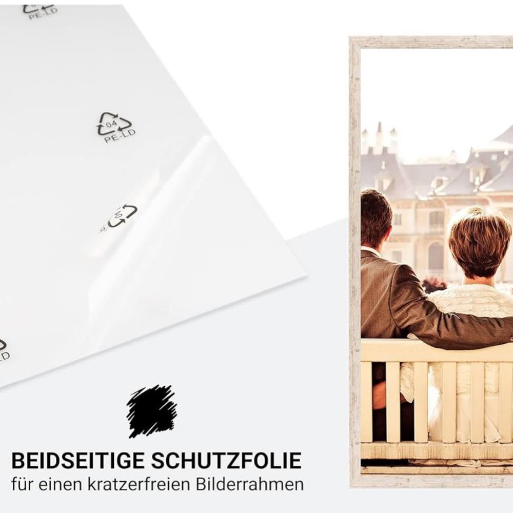 CABBEL 3er-Pack Bilderrahmen 42x59,4 cm Holz MDF Rahmen Birke | bruchsicheres Plexiglas, modern, zum Aufhängen, ideal für Fotos/Gemälde/Collagen