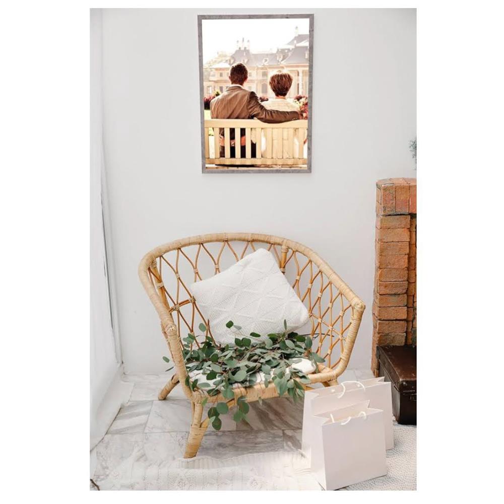 CABBEL 3er-Pack Bilderrahmen 42x59,4 cm Holz MDF Grau Beton mit bruchsicherem Plexiglas modern zum Aufhängen ideal für Fotos Gemälde Collagen