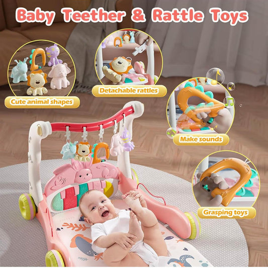 CUTE STONE Spielbogen, Aktivitätscenter, Spieldecke mit Klavier, Bauchlage-Matte, für Neugeborene, fördert Motorik.