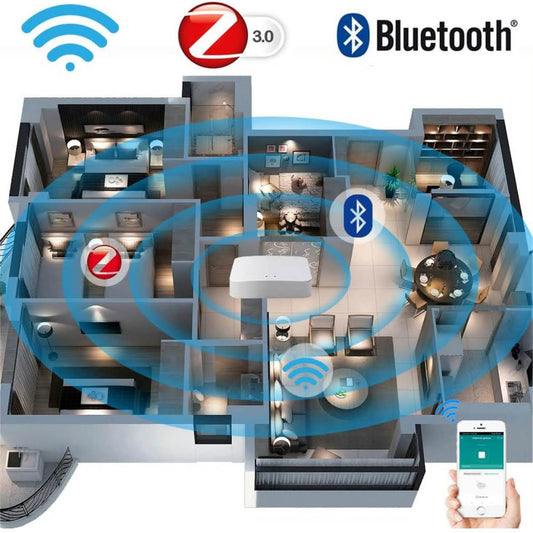 KETOTEK Tuya Gateway Hub, ZigBee WLAN Bluetooth, Smart Life APP, für Tuya-kompatible Geräte, vielseitige Steuerung.