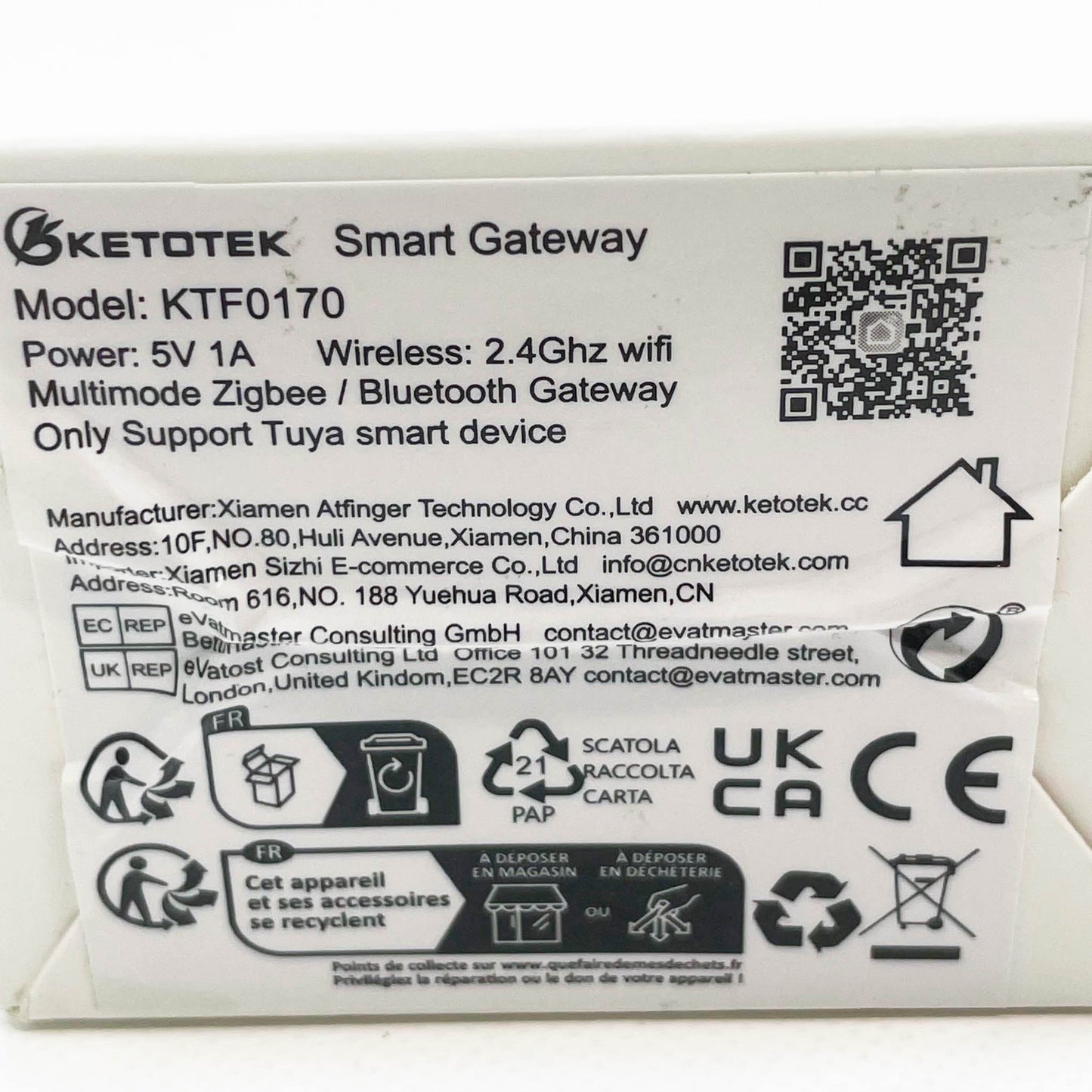 KETOTEK Tuya Gateway Hub, ZigBee WLAN Bluetooth, Smart Life APP, für Tuya-kompatible Geräte, vielseitige Steuerung.
