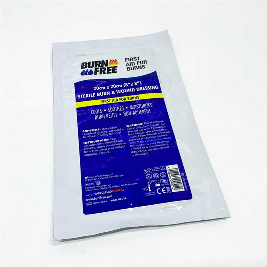 Burnfree Wundauflage 20x20cm, steril, Gel, schmerzlindern, kühlend, ideal für Verbrennungen und Hautverletzungen.