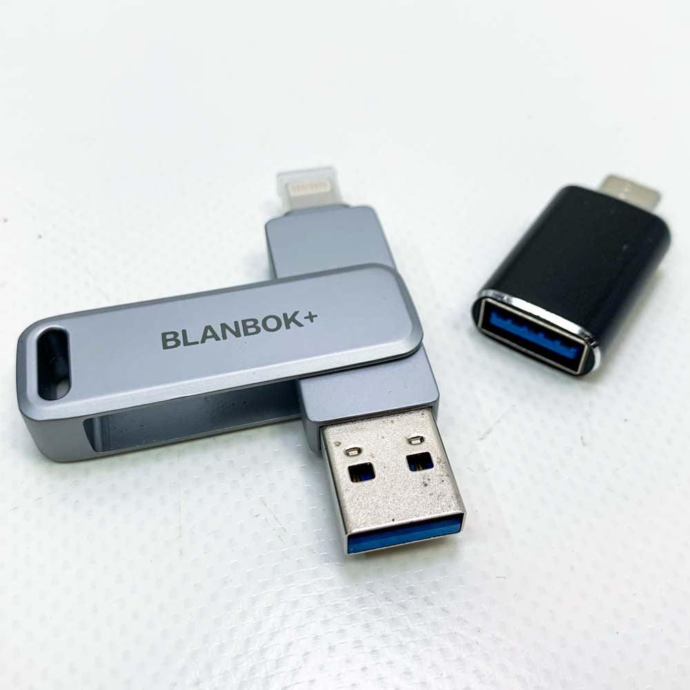 BLANBOK Apple USB Stick 128G External Storage Stick for iPhone with Lightning Backup for iPhone/iPad/Android/PC