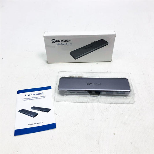 USB C Hub Aluminium Thunderbolt 3 Typ C Adapter 7 in 2 mit 3 USB 3.0&USB 2.0 Anschlüssen TF SD Kartenleser PD kompatibel mit MacBook Pro Air 13'' 15'' 2018 2019 2020