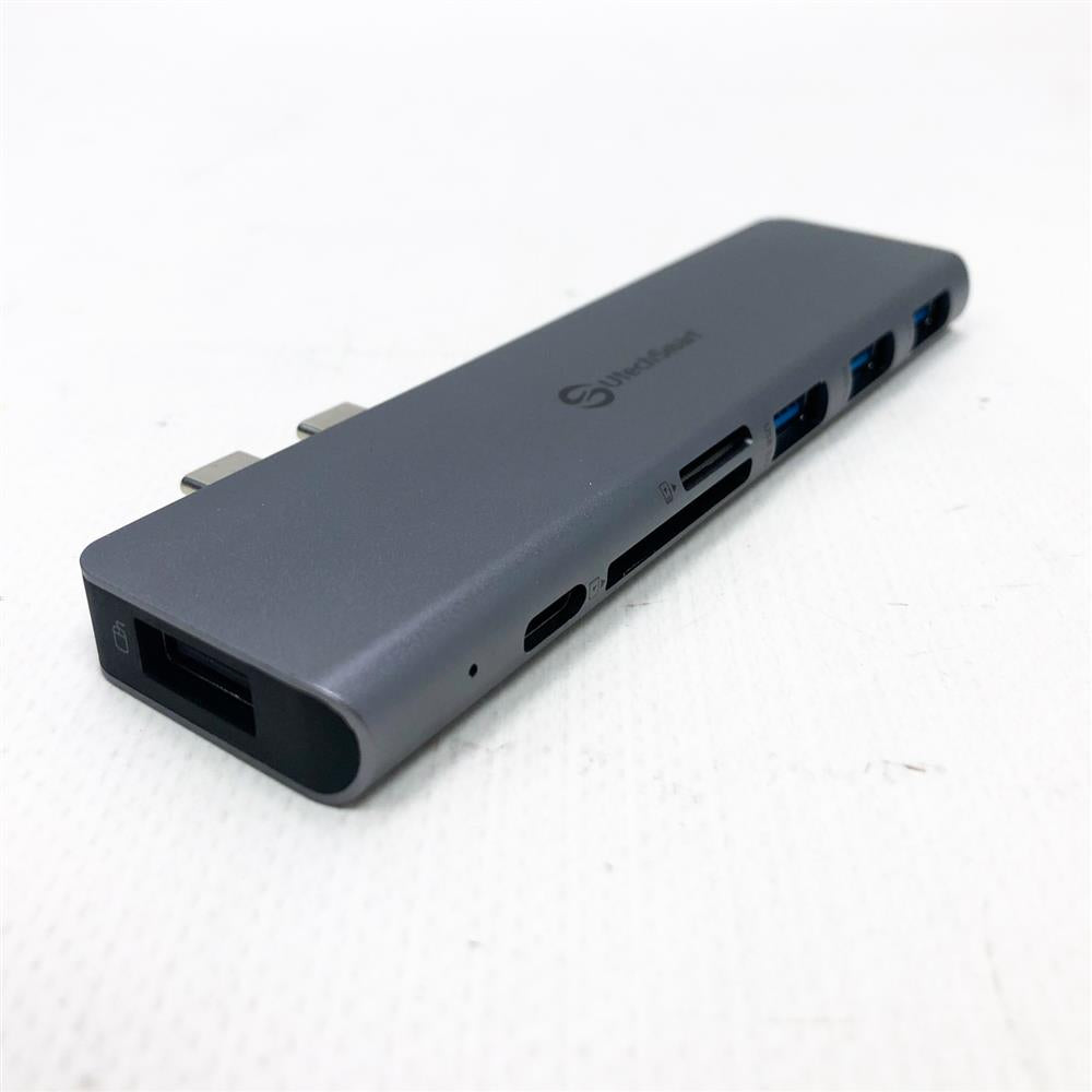 USB C Hub Aluminum Thunderbolt 3 Type C Adapter 7 in 2 with 3 USB 3.0 & USB 2.0 Ports TF SD Card Reader PD Compatible with MacBook Pro Air 13'' 15'' 2018 2019 2020