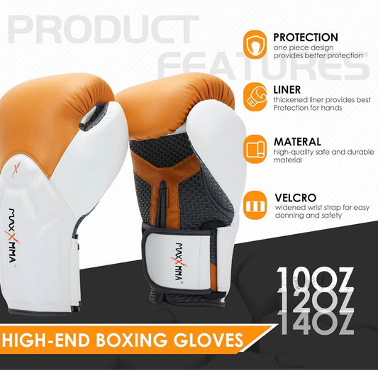 MaxxMMA Prime 12oz Boxhandschuhe, MMA, Muay Thai, Sparring, effiziente Stoßdämpfung, Handgelenkschutz