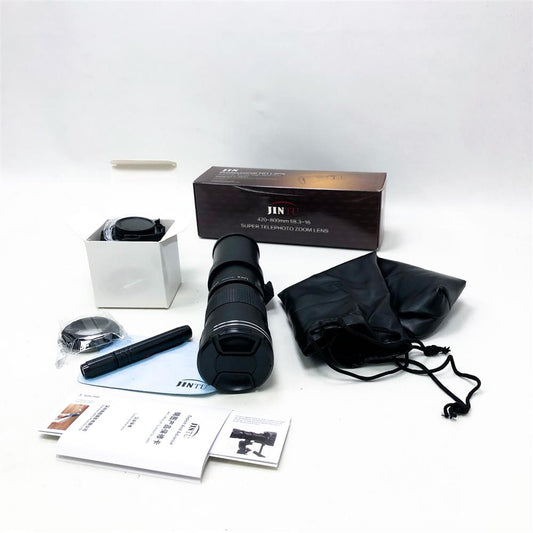 JINTU 420-800mm f/8.3 HD-Tele Zoom Teleobjektiv für Nikon D5600 D5500 D5200 D5300 D5100 D3400 D3300 D3200 D3100 D7200 D7500 D7100 D7000 D750 D600 D90 D800 D810 D5 D4S DF - Hochleistungs-Telezoom, ideal für Tierfotografie, Sportaufnahmen und Landschaften.