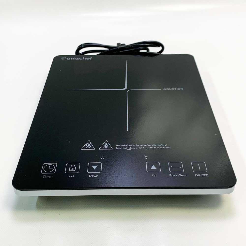 AMZCHEF einzel induktionskochplatte 2000W Induktionskochfeld ultradünnes Design 10-Temperaturstufen 10-Leistungseinstellungen 3-Stunden-Timer Sicherheitsschloss