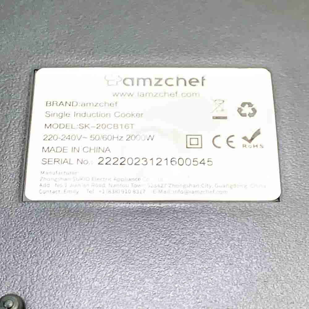 AMZCHEF einzel induktionskochplatte 2000W Induktionskochfeld ultradünnes Design 10-Temperaturstufen 10-Leistungseinstellungen 3-Stunden-Timer Sicherheitsschloss