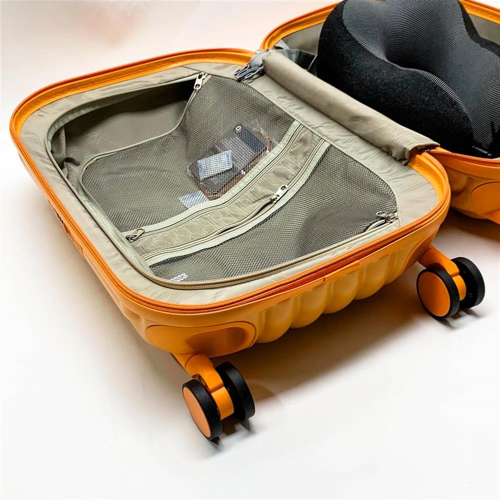 Sea Choice Kabinengepäck ABS Trolley Koffer 55x36x24cm 8 Räder TSA Zahlenschloss 2,5 kg inklusive Kopfstütze
