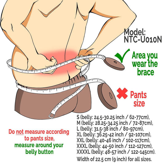 Neotech Care Lumbalgürtel, Neopren, Unterstützung unterer Rücken, doppeltes Kompressionsband, Blau/Schwarz, Größe S