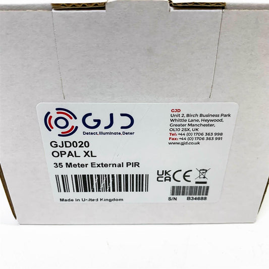 GJD020 XL PIR-Bewegungsmelder, Bewegungsmelder, hochsensibel, wetterfest, ideal für Außenbereiche, Reichweite bis 12m.