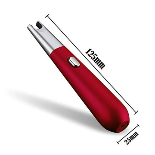 Sanshine Long Réclacks, USB, wiederaufladbar, 360° Rotation, flexibel, tragbar, ideal für Pfeife, Kerze, Herd, Grill, roter langer Bogen