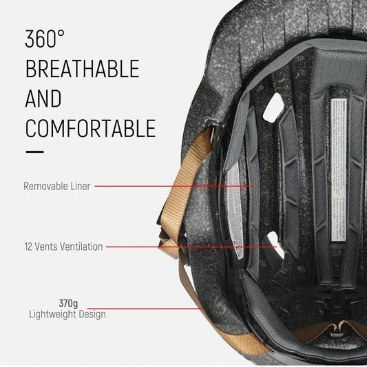 LIVALL Smart Cityhelm M, Fahrradhelm, mit Auto-Sensor-LED Rücklicht, Blinker, einstellbare Größe für Pendler.