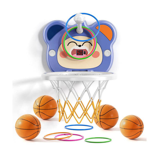 TEMI Indoor Mini Basketballkorb, 2-in-1, mit Bällen & Ringen, Anzeigetafel, für Kinder 3-8 Jahre, ideales Spielzeug Geschenk.