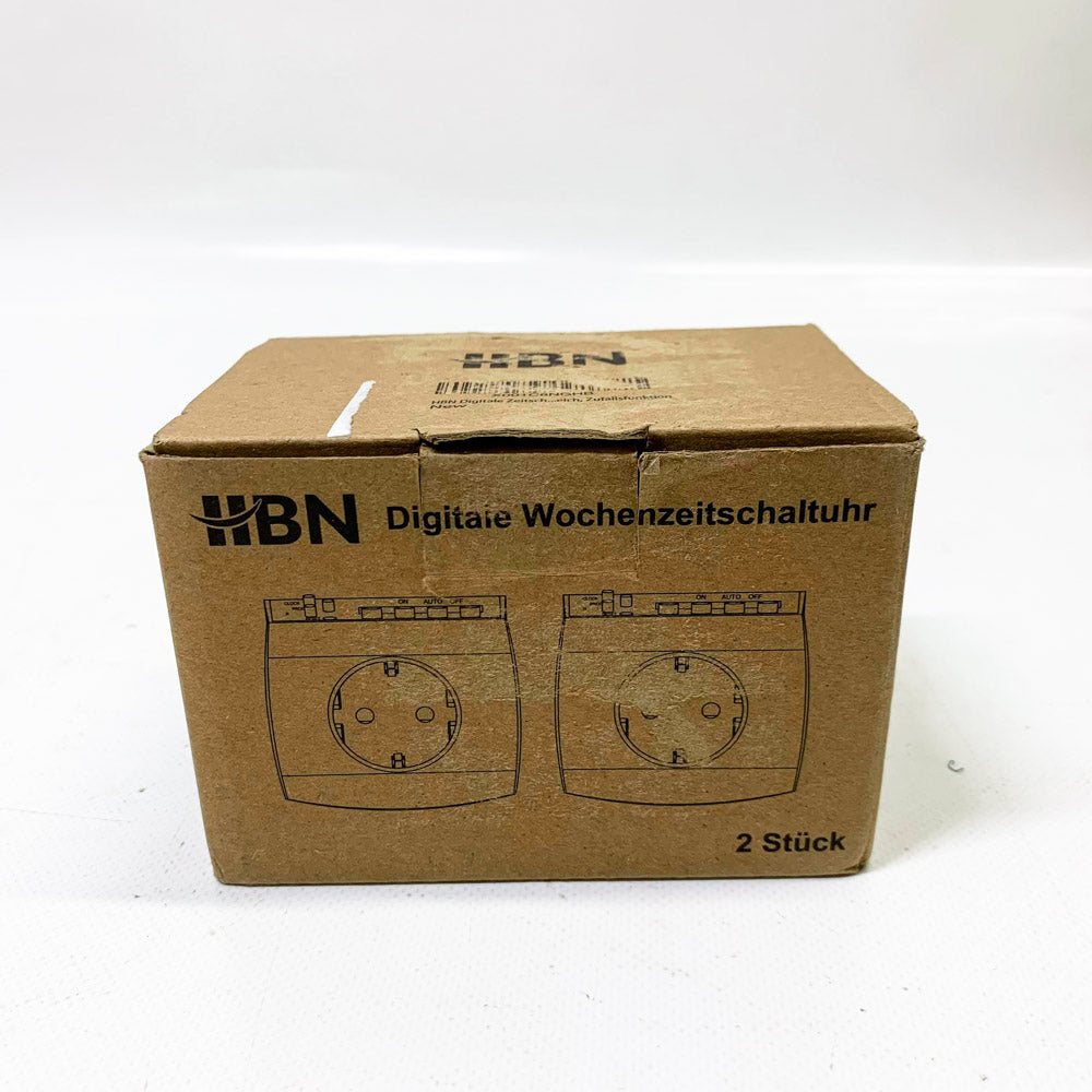 HBN Digitale Zeitschaltuhr 2er Set Wochenzeitschaltuhr 8 Schaltprogramme Zeitschalt-Steckdose Innenbereich Zufallsfunktion 16A 3680W