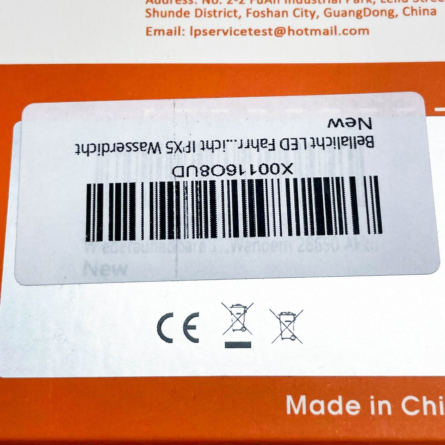 Bellalicht LED Beleuchtungskit 60 Lux USB wiederaufladbar 2600 mAh Vorder- und Rücklampe wasserdicht IPX5