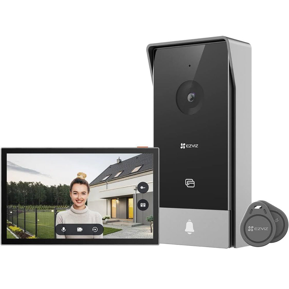 EZVIZ Video-Türsprechanlage, WiFi Türklingel mit 7" Farb-Touchscreen, 1080p Nachtsicht und Zwei-Wege-Audio, Gegensprechanlage mit Fernentriegelung, Dualband-WLAN, schlankes Design, CP5